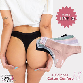 [PROMOÇÃO DE LANÇAMENTO COMPRE 5 LEVE 10] Calcinha CottonConfort® - FRETE GRÁTIS
